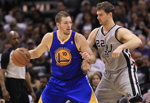 David Lee #10 of the Golden State Warriors 
