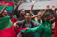 Crazy football fans in Kolkata
