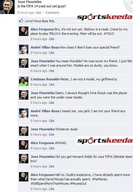 Fake FB Wall: Mourinho doesn't care, Ferguson is a FIFAPro