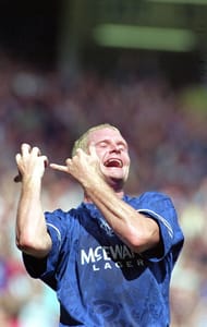 Glasgow Rangers Paul Gascoigne Celebrates