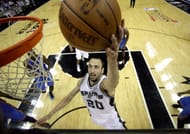 Manu Ginobili #20 of the San Antonio Spurs