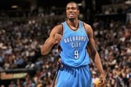 Serge Ibaka #9 of the Oklahoma City Thunder