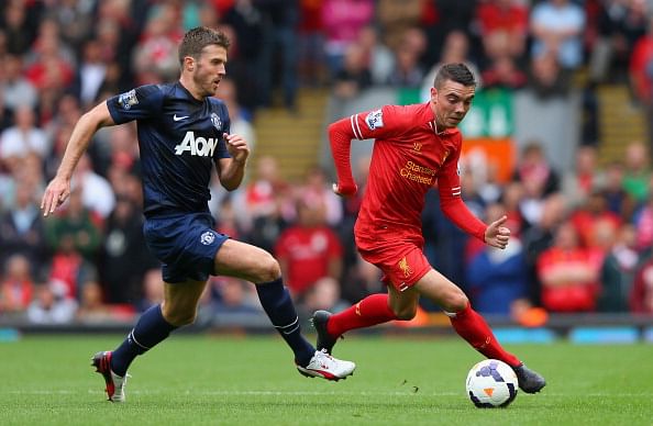 Michael Carrick and Tom Cleverley were outrun in midfield by their opposite numbers from Liverpool (Getty Images)