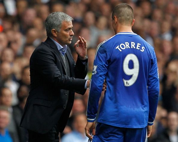  Jose Mourinho with Fernando Torres
