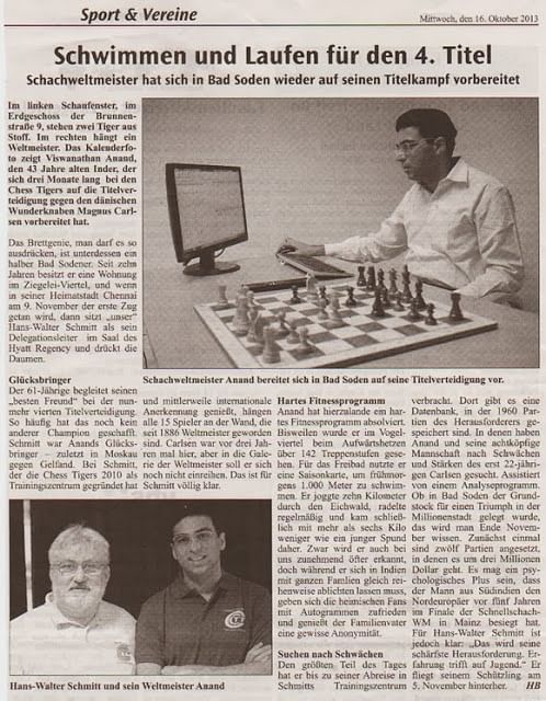 Vishy Anand has lost 6 kgs after intensive training: Eric van Reem's blog 'Mate in Chennai'