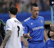Chelsea's captain John Terry (R) fails t