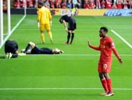 Daniel Sturridge celebrates after scoring the second for Liverpool