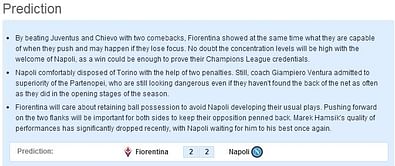 Fiorentina vs Napoli: Statistical Preview
