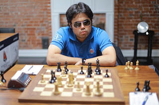 Grandmaster Hikaru Nakamura at the Sinquefield Chess Cup Round 3 in Saint Louis on Thursday, September 12. 