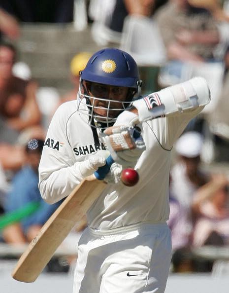 India&#039;s batsman Anil Kumble plays a shot