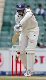India's batsman Anil Kumble plays a shot