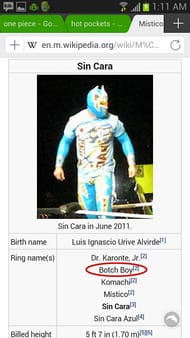 Sin Cara = Botch Boy