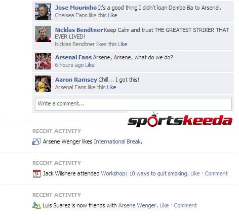Arsene Wenger's Facebook Wall