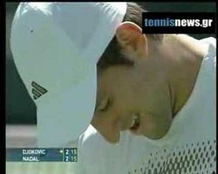 Video: Novak Djokovic loses racket but wins point against Rafael Nadal