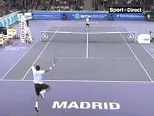 Video: Jo-Wilfried Tsonga tries to distract Roger Federer