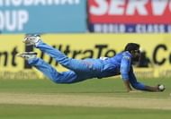 Ravindra Jadeja takes a stunning return catch