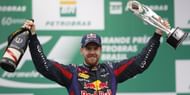 Sebastian Vettel celebrates his win in Brazil