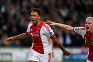 Danny Hoesen celebrates after scoring Ajax's second goal against Barcelona