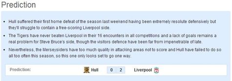 Hull vs Liverpool - Statistical Preview