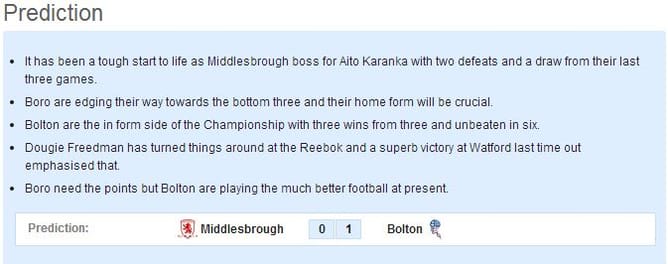 Middlesbrough vs Bolton: Statistical Preview
