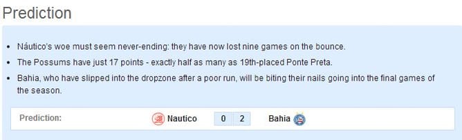 Nautico vs Bahia: Statistical Preview