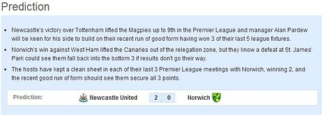 Newcastle United vs Norwich: Statistical Preview