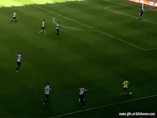 GIF: Goalkeeper prays when Aaron Ramsey dribbles towards him