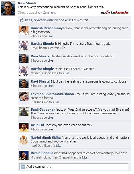 FB Wall: Ravi Shastri ruins Sachin Tendulkar's big moment