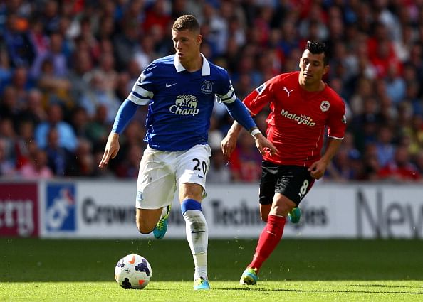Ross Barkley in action against Cardiff City
