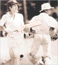 Sachin Tendulkar and Vinod Kambli during their partnership