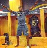 (Picture) Bacary Sagna celebrates after France make it to Brazil