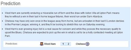 West Ham vs Chelsea: Statistical Preview