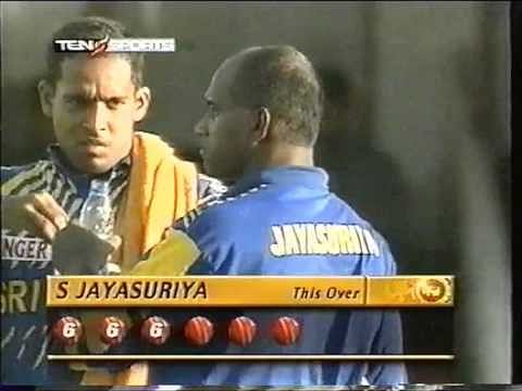 Video: Sanath Jayasuriya hits 30 runs in an over by Chris Harris