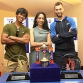 Benoit Paire & Somdev Devvarman unveil Aircel Chennai Open 2014 trophy