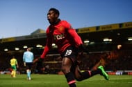 NORWICH, ENGLAND - DECEMBER 28: Danny Welbeck of Manchester United celebrates as he scores their first goal during the Barclays Premier League match between Norwich City and Manchester United at Carrow Road on December 28, 2013 in Norwich, England. (Photo by Jamie McDonald/Getty Images)