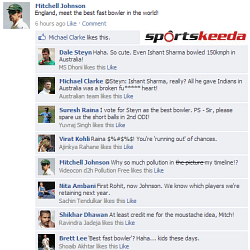 Fake FB Wall: Mitchell Johnson calls himself the best fast bowler in the world