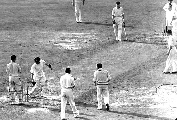 Sir Don Bradman bowled for a duck