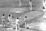 Sir Don Bradman bowled for a duck