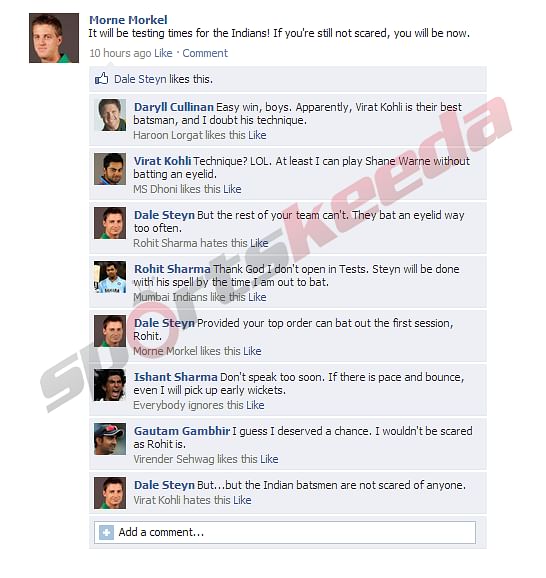 FB Wall: Steyn and Morkel warn Indian batsmen before Tests