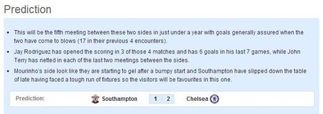Southampton-Chelsea Statistical Preview