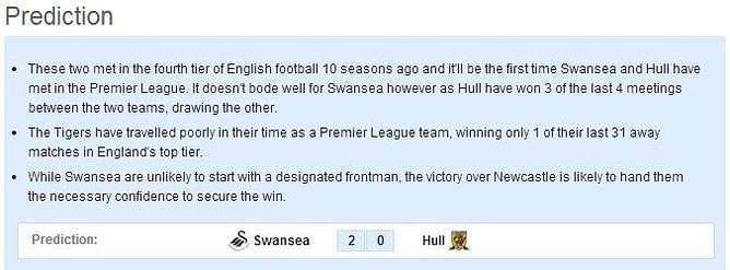 Swansea-Hull Statistical Preview