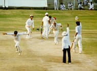 Maninder Singh out for a duck in a thriller