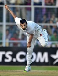 Zaheer Khan bowls for Mumbai at the Ranji Trophy