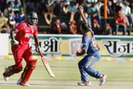 Indian bowler Amit Mishra appealing against Zimbabwe