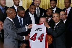 President Obama hosts Miami Heat in White House