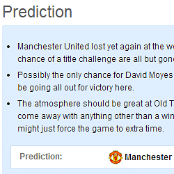 Statistical Preview: Manchester United v Sunderland