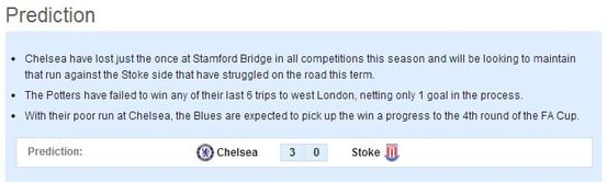 Chelsea vs Stoke City - Statistical Preview