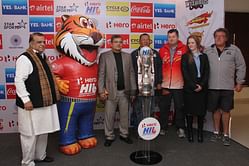 Hockey India unveils the trophy and mascot for Hero Hockey India League 2014