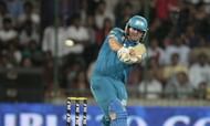 Pune warriors batsman Jesse Ryder plays