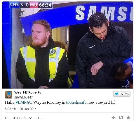 Manchester United striker Wayne Rooney working under cover at Chelsea?